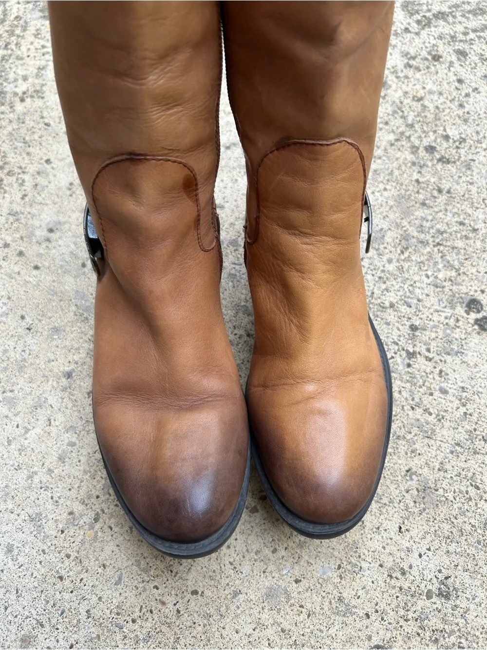 Vince Camuto Tall Over-the-Knee Leather Boots - Cognac Brown